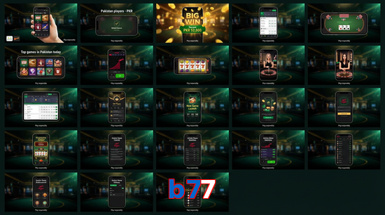 Main screen of B77 bet page for PK players