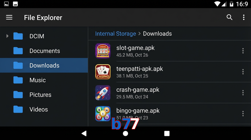 Main screen of B77 gameapk page for PK players