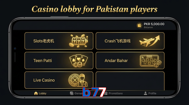 Lobby view of B77 for Pakistan users
